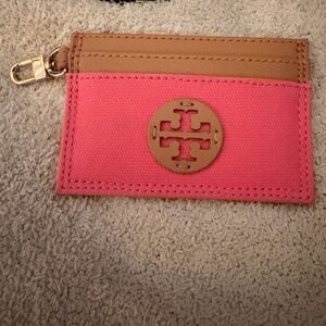 Tory Burch Pink and Brown Card Holder